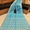 Sky Blue Maheshwari Banarasi Saree – Pure Slub Silk Cotton with Handloom Finish