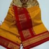 Orange and Red Premium Gadwal Pattern Cotton Checked Saree with Grand Jari Pallu