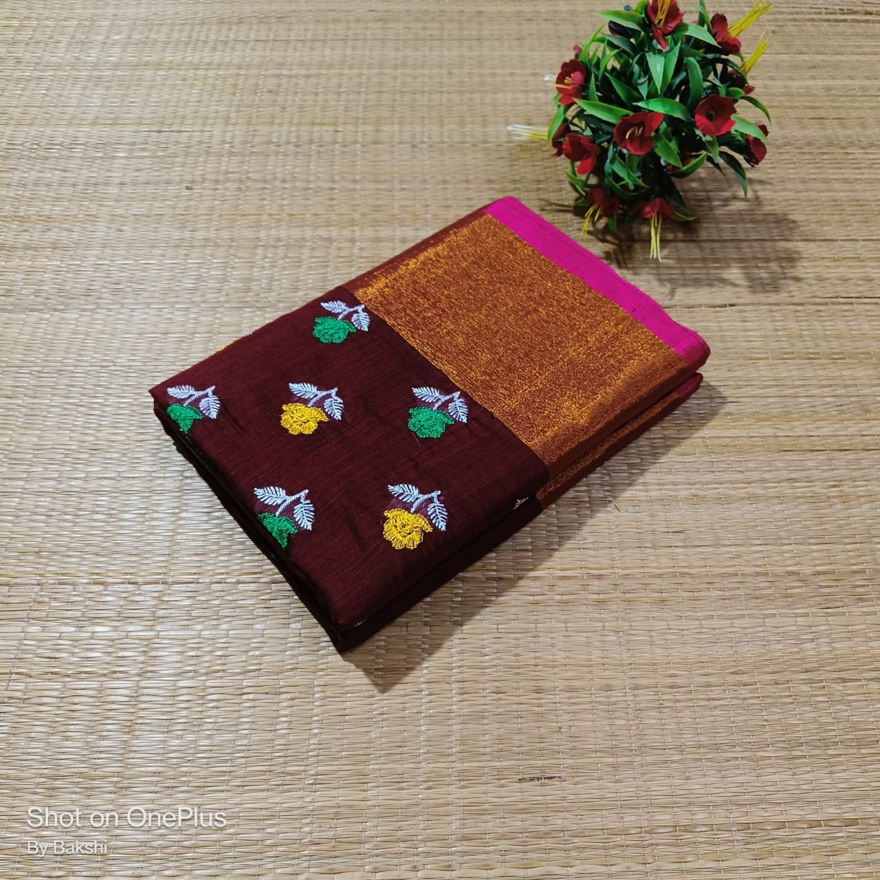 Merun Handloom Slub Khadi with Embroidery
