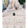 White Handloom Applique Work Saree