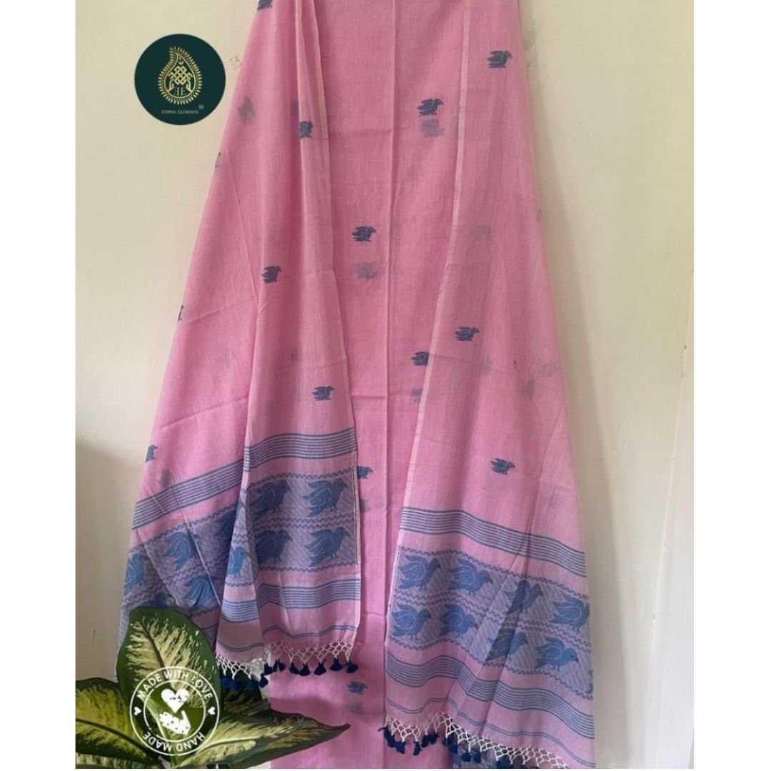 Voilet Baluchari Dress Materials Pure Cotton