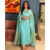 Sky Blue Baluchari Dress Materials ( Top+Dupatta )