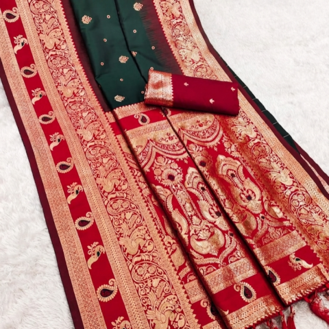 Green-The Non-Crumpling Divine Silk Saree