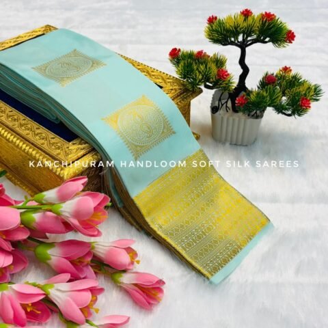 Ice Blue & Pure Gold Zari