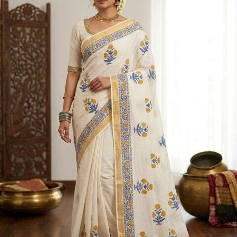 Cornflower Blue with Honey Gold