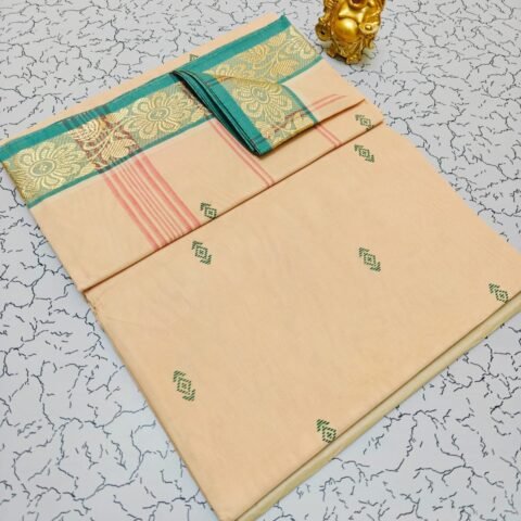 Ivory Cream Aqua Green