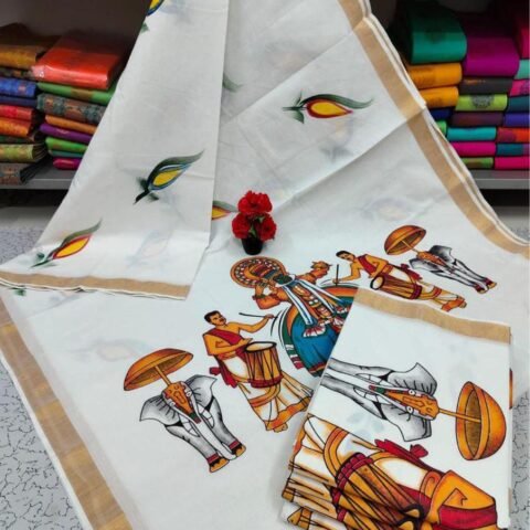 White & Folk Art Print