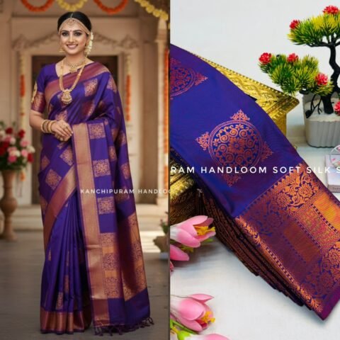 Regal Violet & Copper Zari